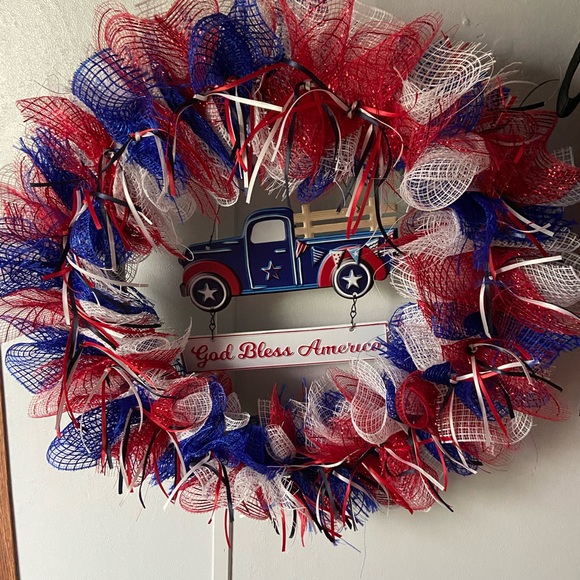 Other - Patriotic Red, White, and Blue Wreath